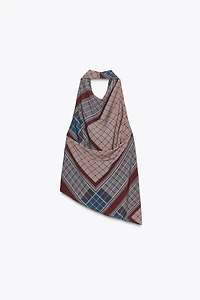ASYMMETRIC PRINTED HALTER TOP