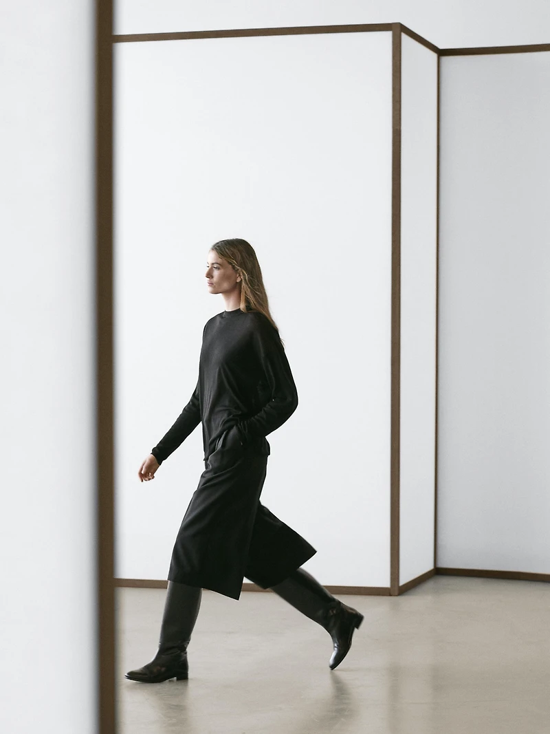 Oversize wool blend knit sweater