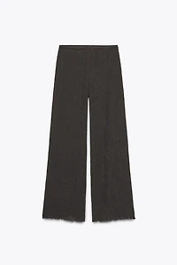 TEXTURED WIDE LEG PANTS