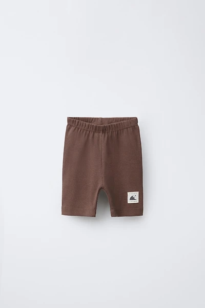 RIB CYCLING SHORTS WITH LABEL