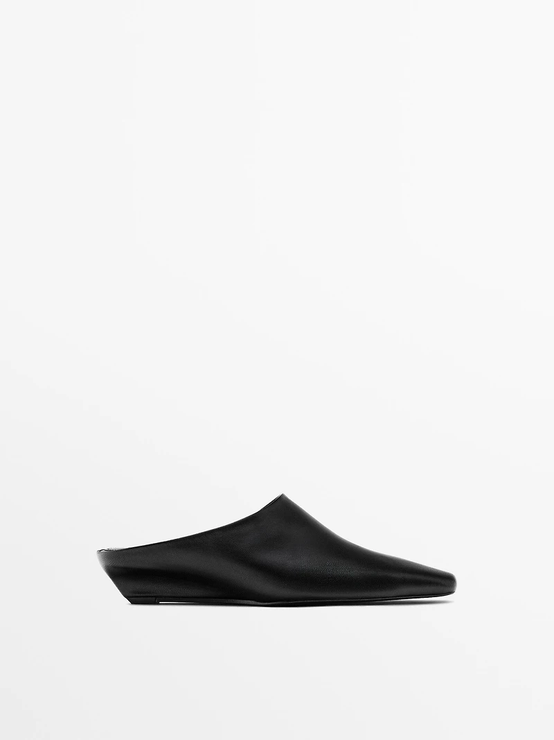 Mules à talon compensé
