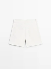 Mid-rise denim shorts