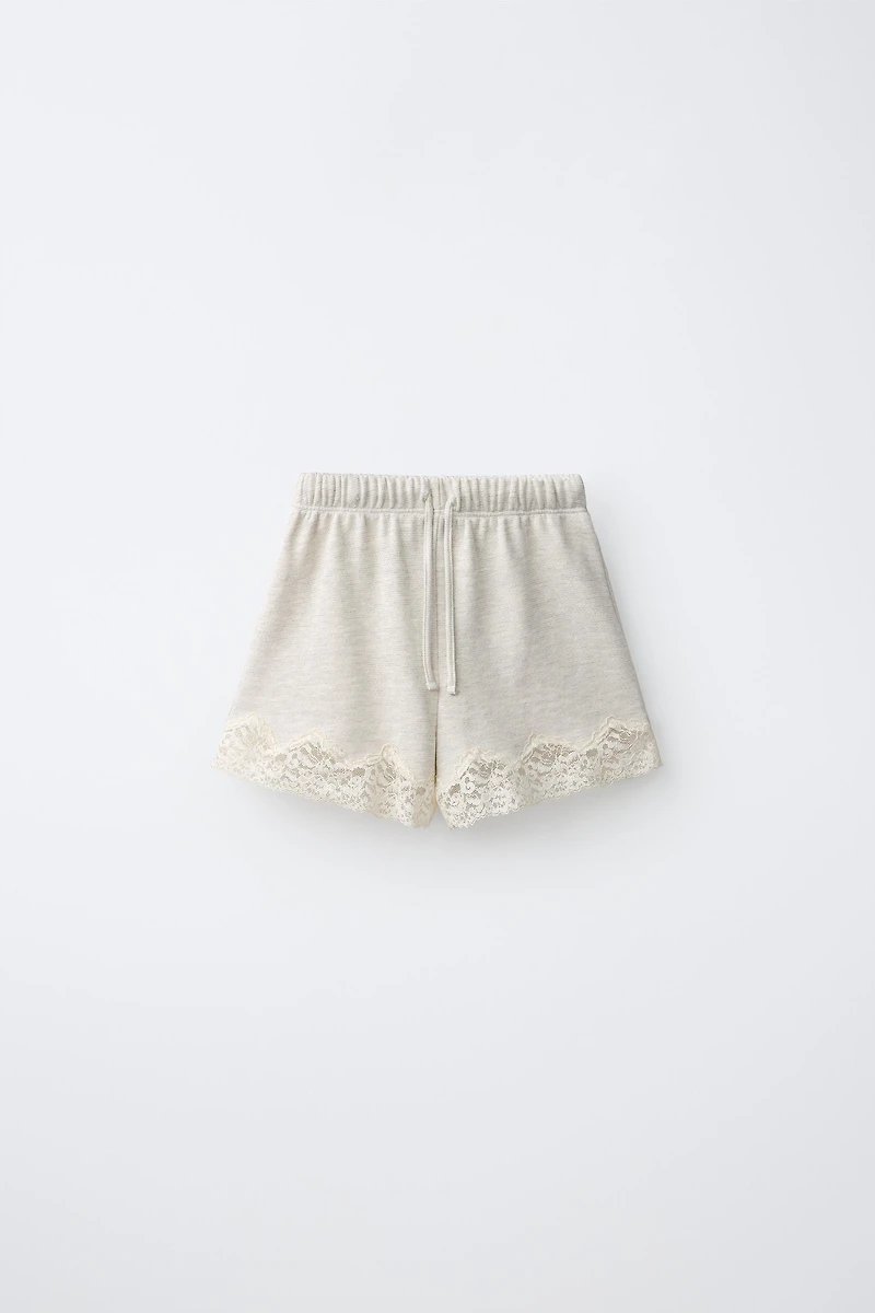 LACE PLUSH SHORTS