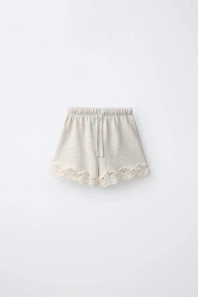 LACE PLUSH SHORTS