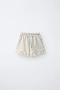 LACE PLUSH SHORTS