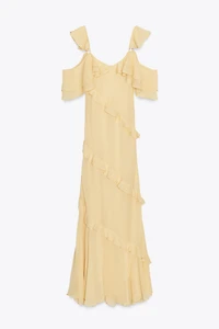 RUFFLED COMBINATION DRESS