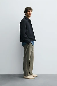 VESTE EN DRAP FERMETURE ÉCLAIR