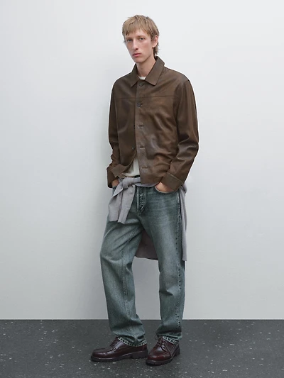 Suede finish sheepskin jacket