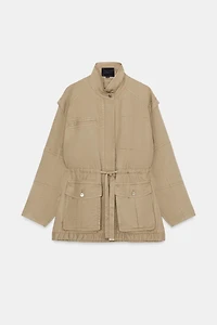 BLOUSON LONG À COL MONTANT
