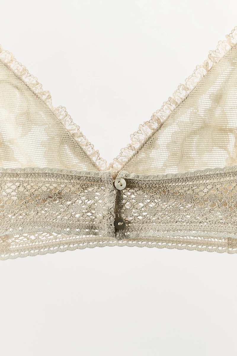EMBROIDERED LACE TRIANGLE BRA