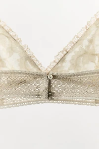 EMBROIDERED LACE TRIANGLE BRA