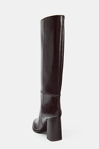 BLOCK HEEL HIGH BOOTS