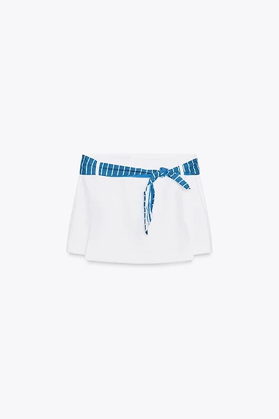 STRIPED SCARF SKORT