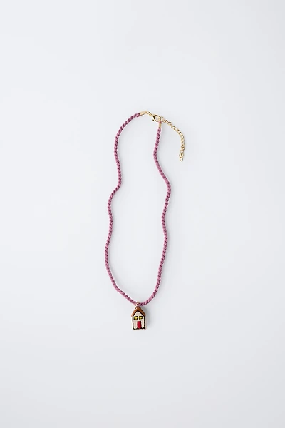 CERAMIC HOUSE CORD NECKLACE