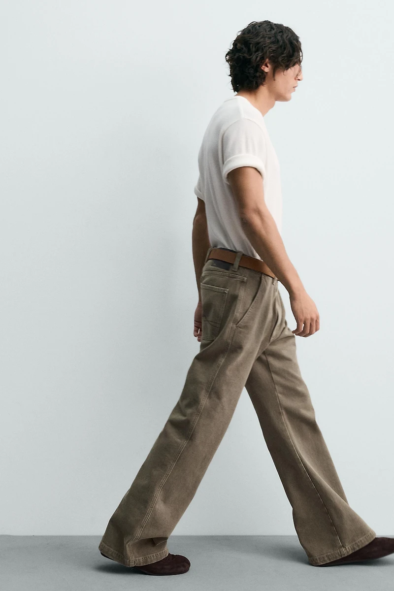 CHINO WIDE FLARE FIT JEANS
