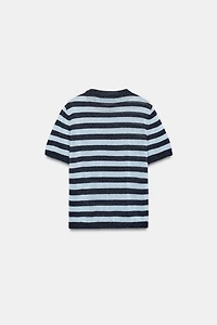 SHORT SLEEVE KNIT TOP