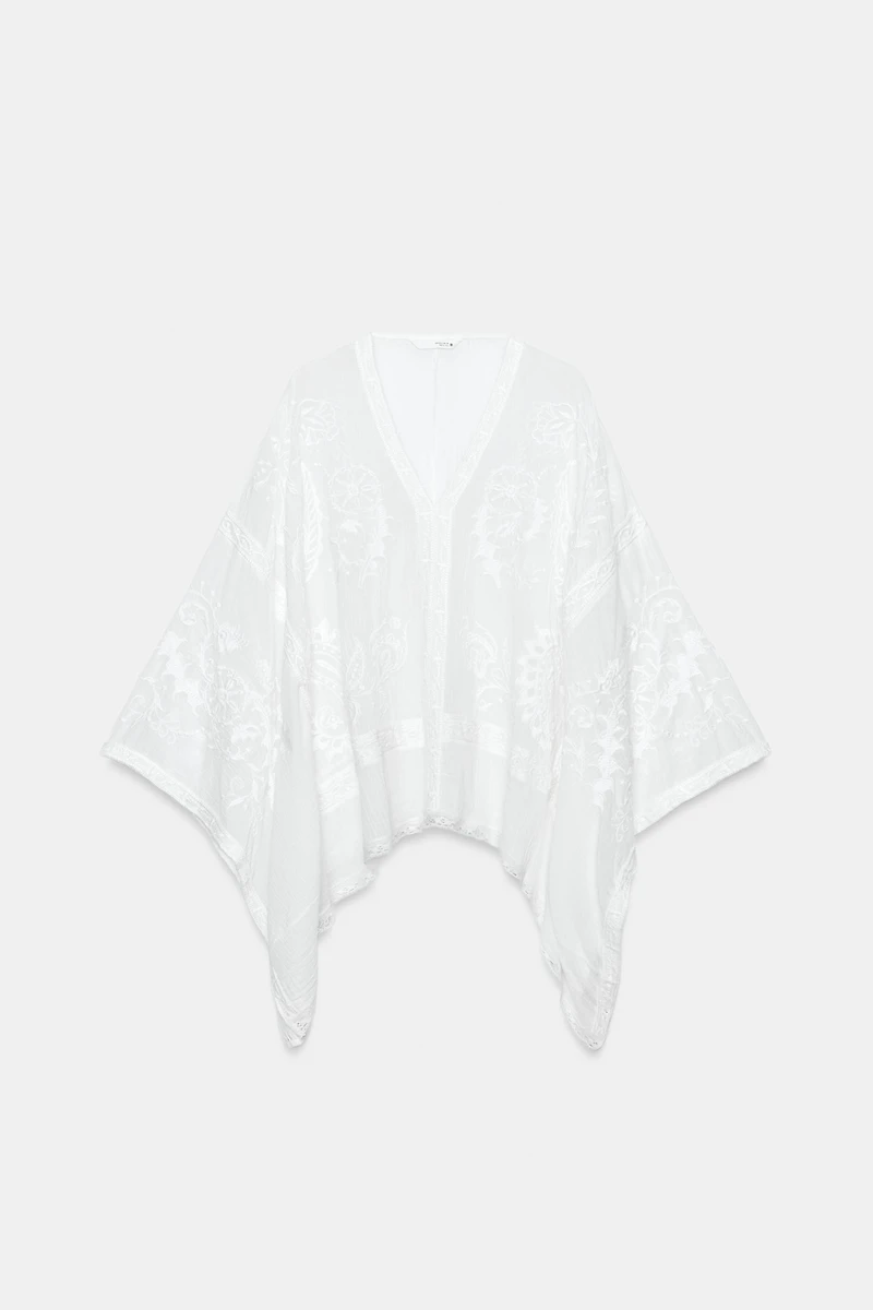 ZW COLLECTION EMBROIDERED CAPE BLOUSE