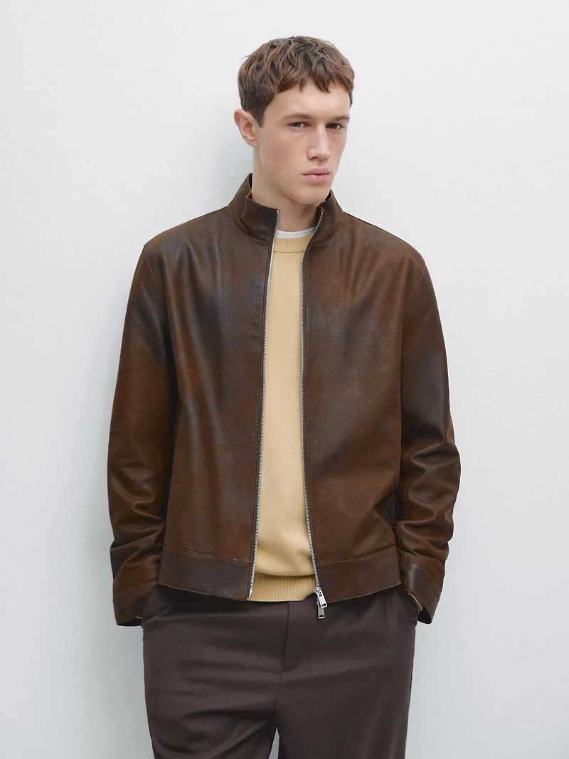 Veste en cuir de daim nappa