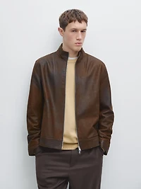 Veste en cuir de daim nappa