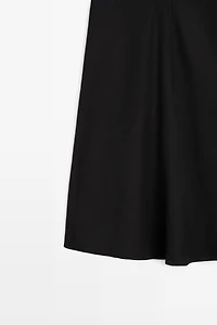 Straight linen midi skirt