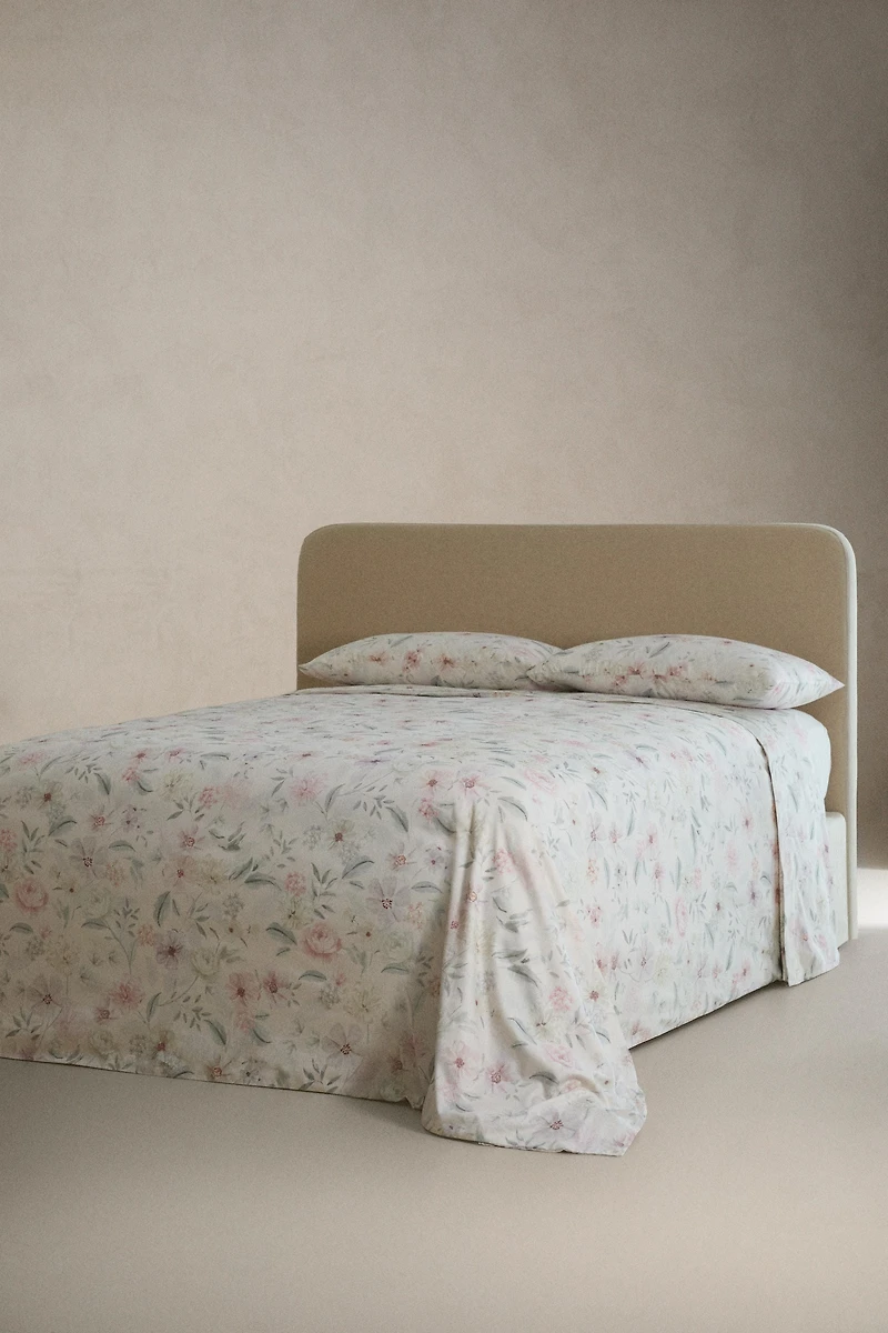 FLORAL SATEEN FLAT SHEET