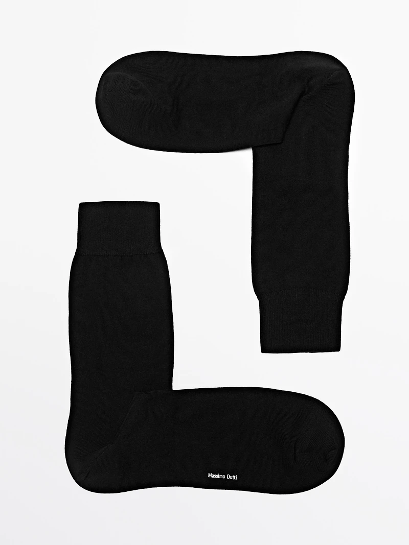 Plain knit cotton blend socks