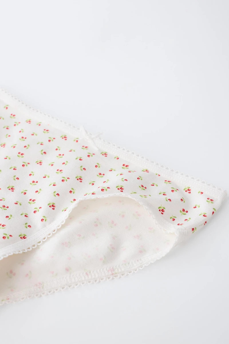 6-14 YEARS / SIX-PACK OF STRIPED AND CHERRY UNDERWEAR