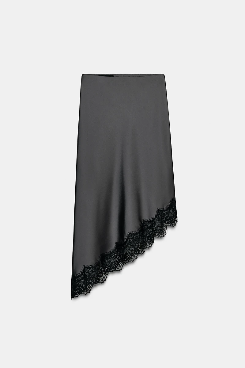 SATIN LACE SKIRT