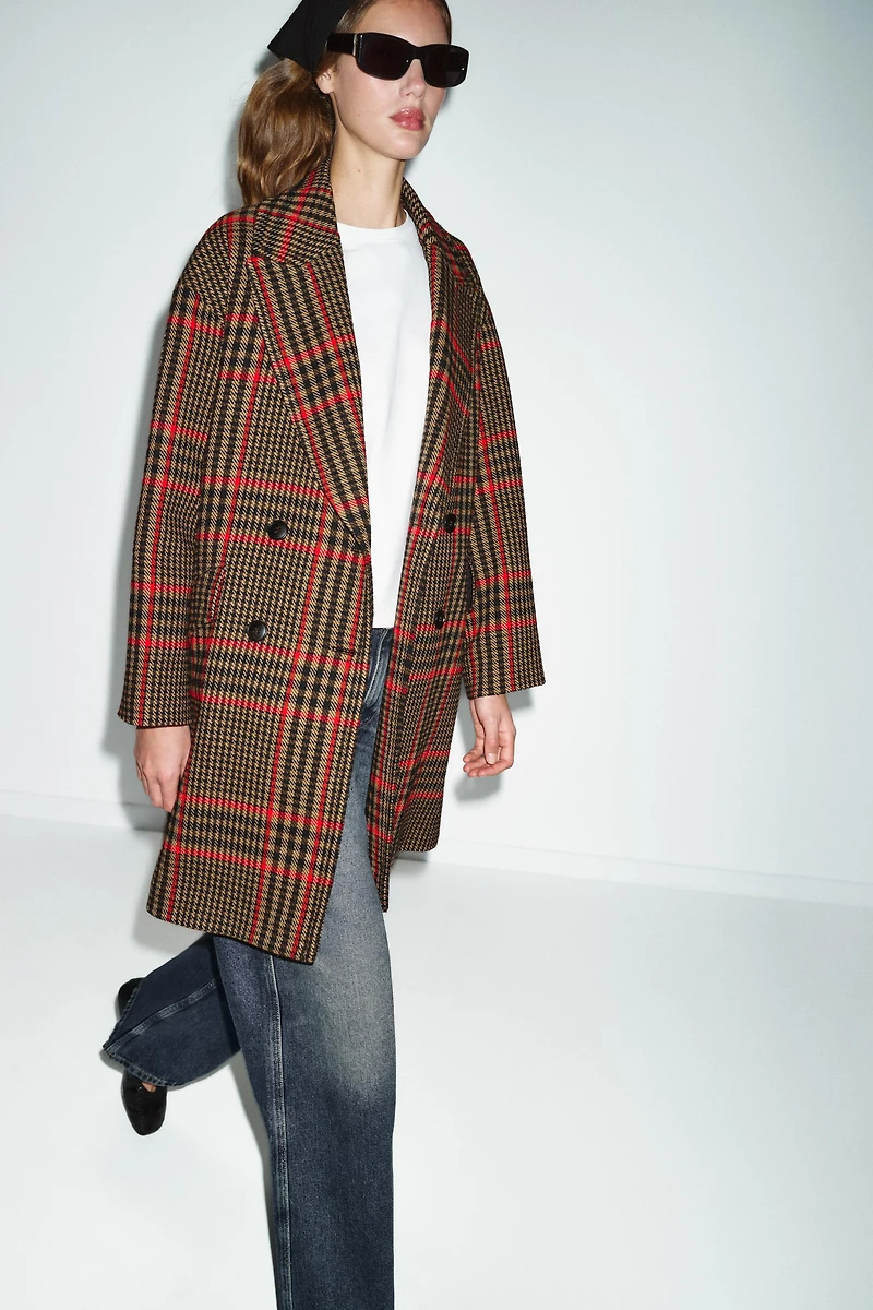 MANTEAU OVERSIZE À CARREAUX