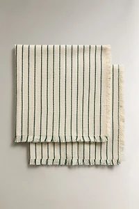 PACK OF STRIPED NAPKINS WITH FRINGE (PACK OF 2)