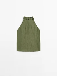 Linen blend halter top