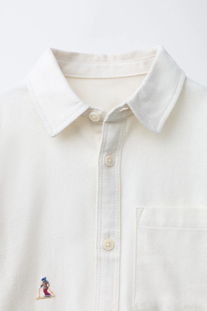 SOFT-TOUCH EMBROIDERED SKIERS SHIRT