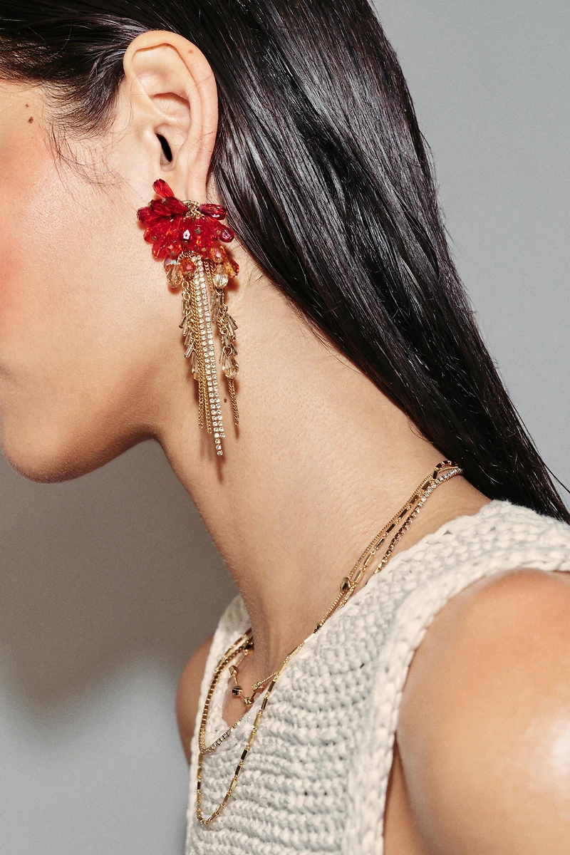 CRYSTAL FRINGE EARRINGS