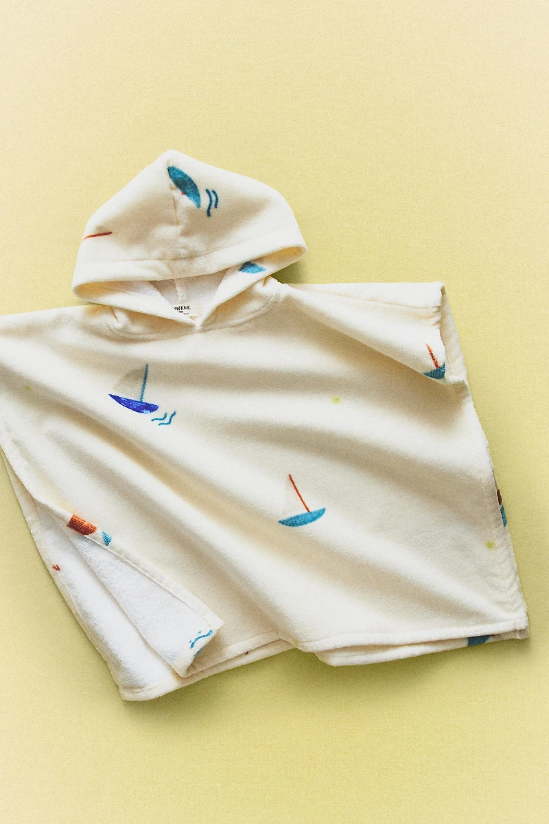KIDS' SAILBOAT BEACH PONCHO