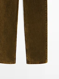 Pantalon straight sulfurous dye en velours côtelé