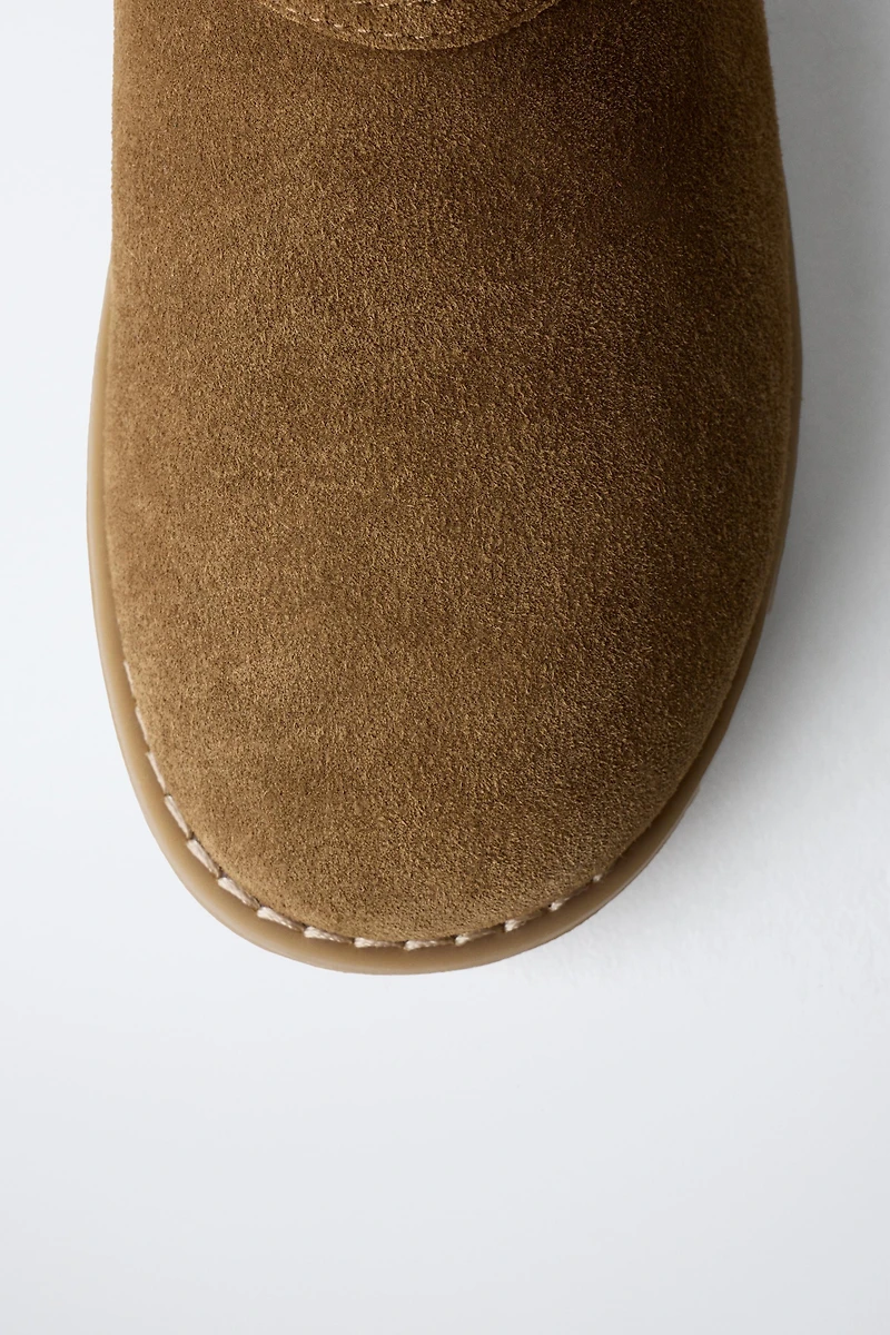 SHEARLING LEATHER ANKLE BOOTS