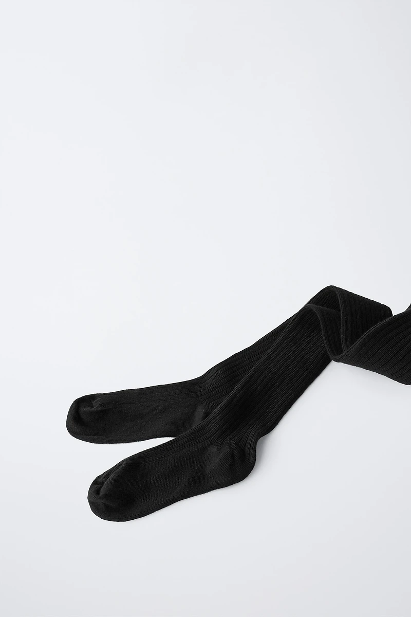 PLAIN RIBBED TIGHTS