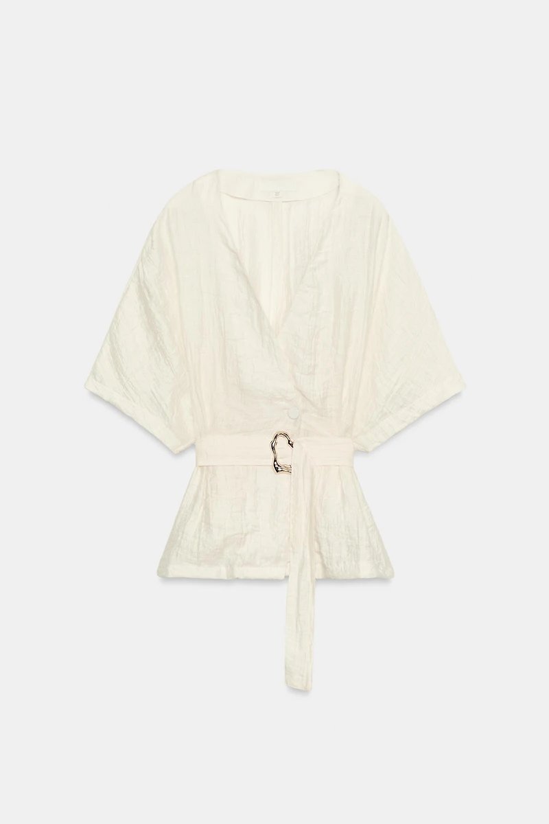 BELTED TOP WITH BUCKLE