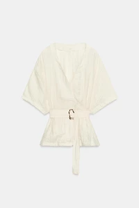 BELTED TOP WITH BUCKLE