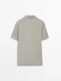 Cotton V-neck polo shirt