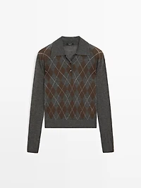 Pull polo à losanges
