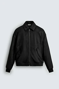 FAUX SUEDE QUILTED JACKET