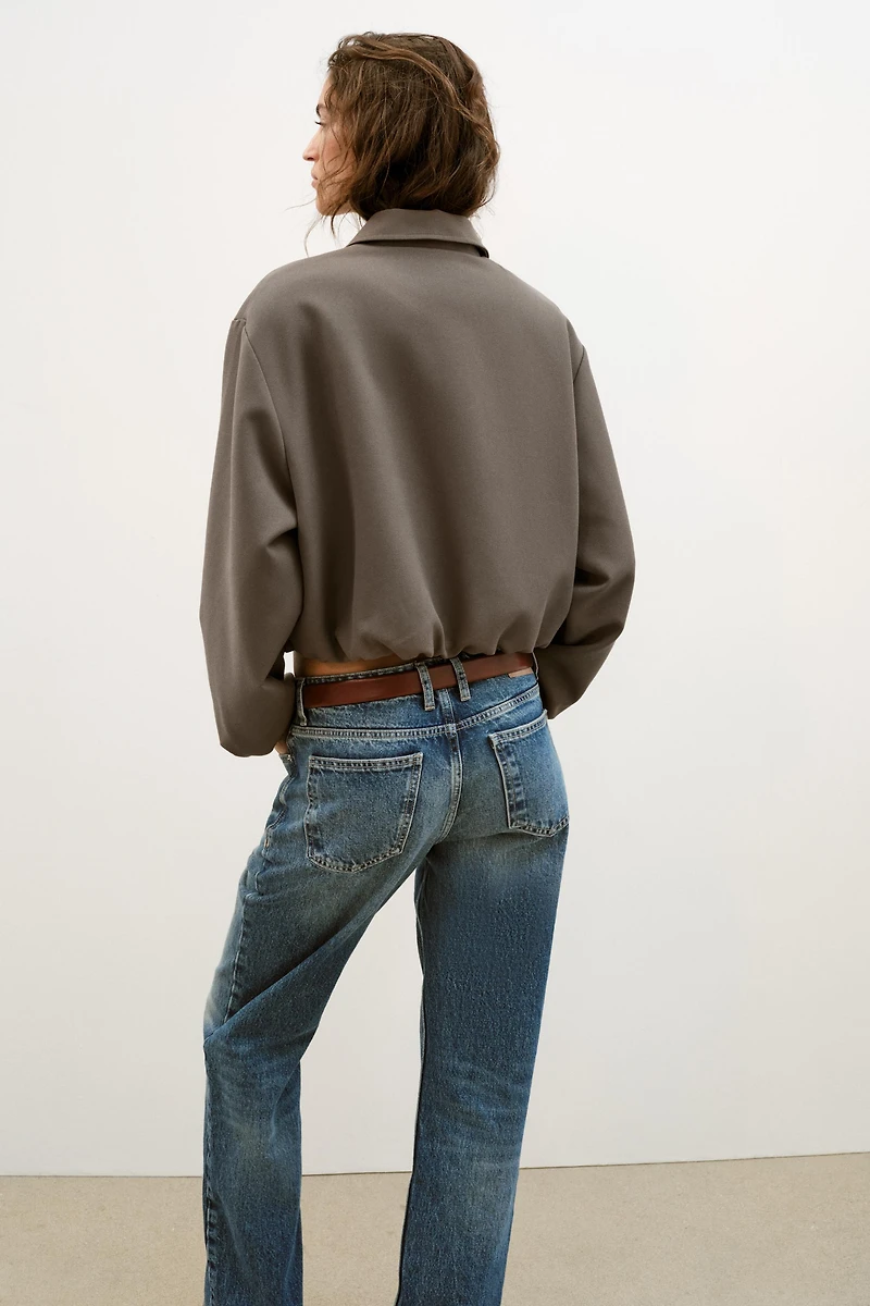 PUFF SLEEVE ZIP JACKET