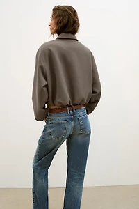 PUFF SLEEVE ZIP JACKET