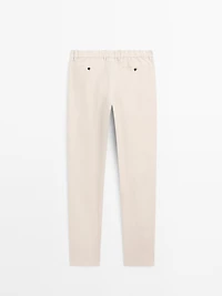 100% linen regular fit trousers