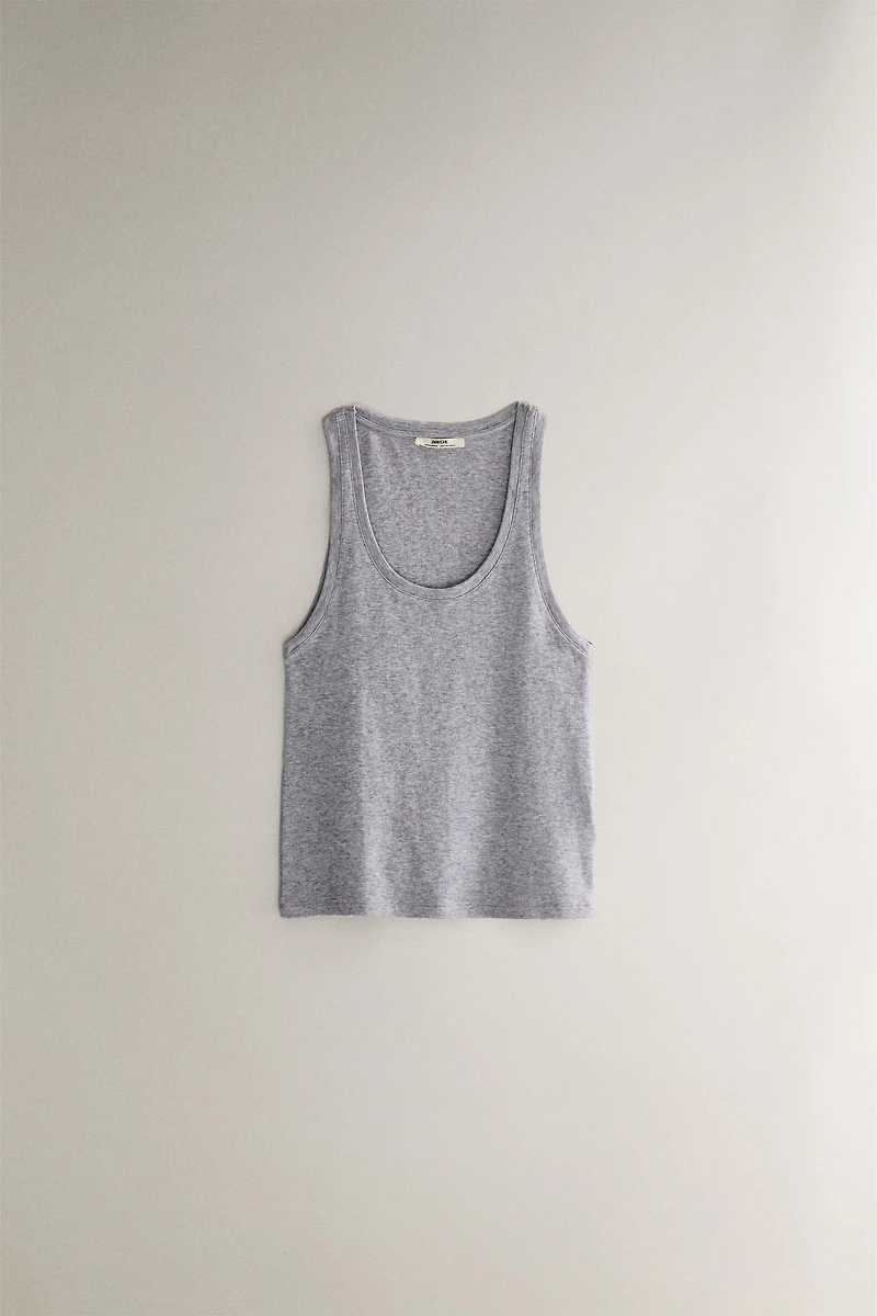 RIBBED COTTON TOP