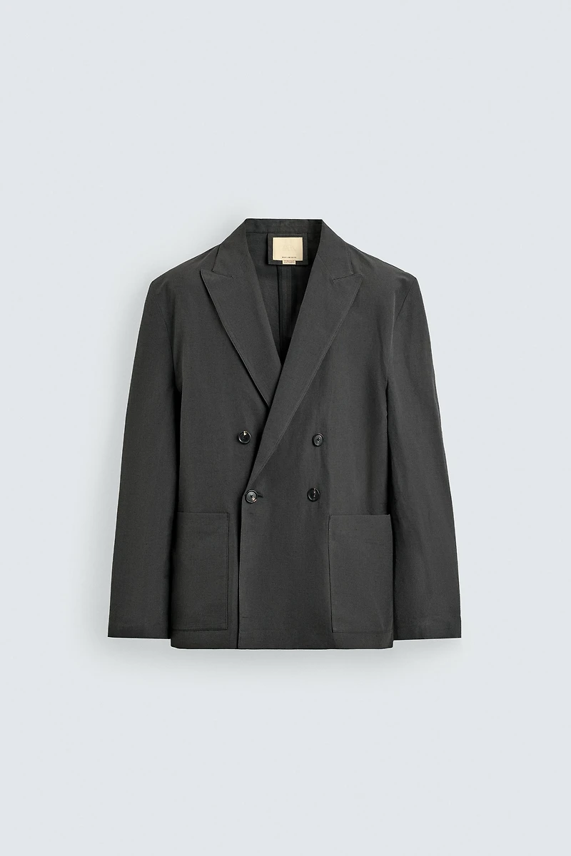 COTTON - LINEN DOUBLE BREASTED BLAZER