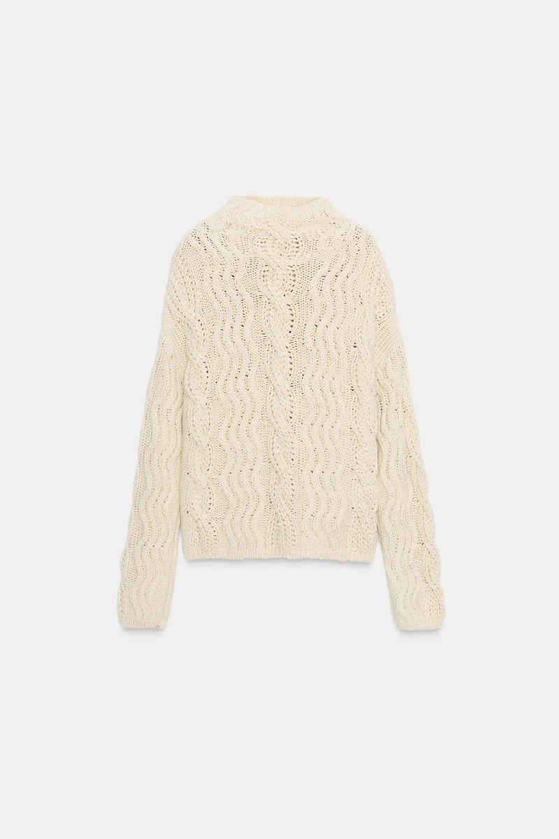 WOOL CABLE-KNIT JUMPER