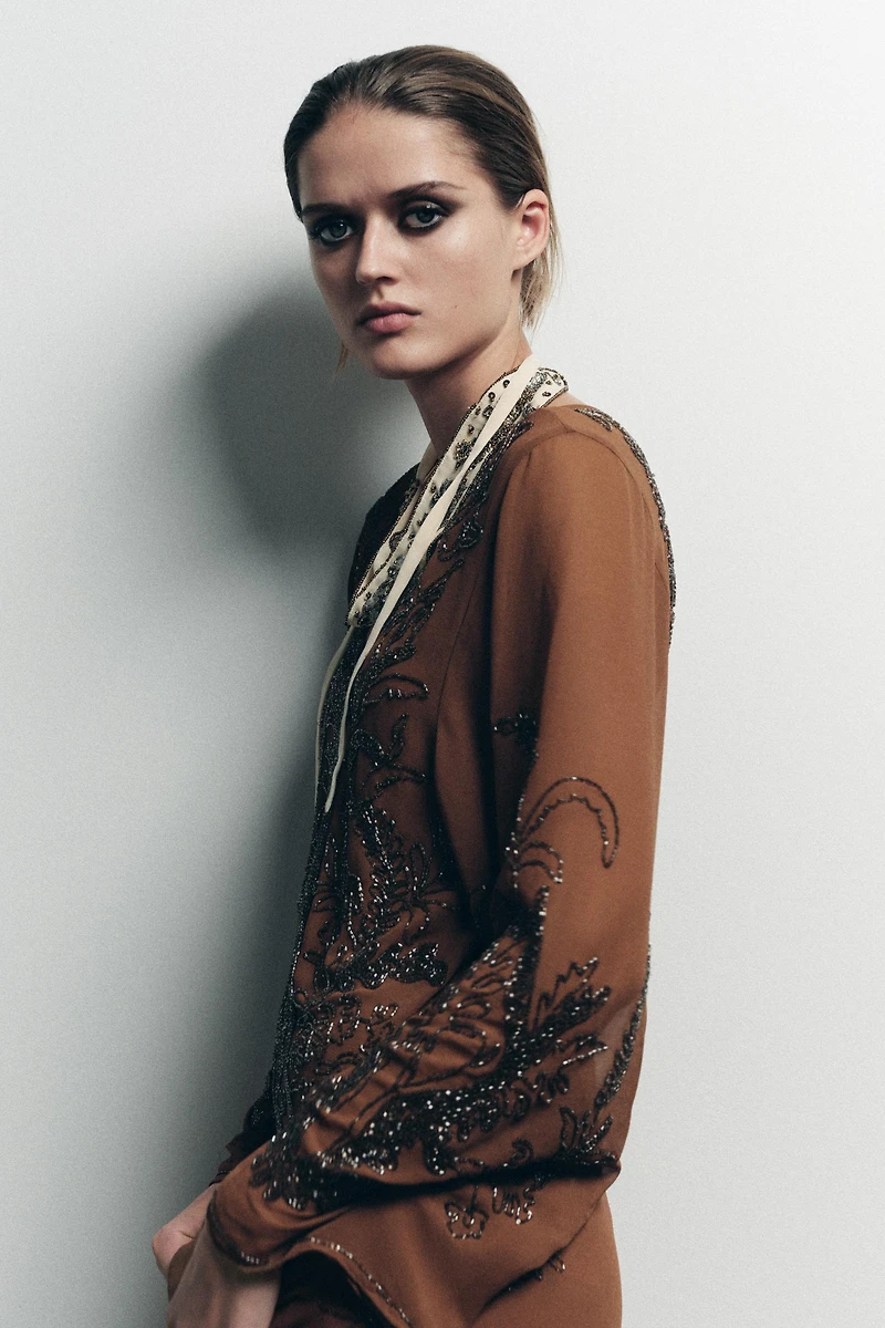 LIMITED EDITION BEADED GEORGETTE DRESS