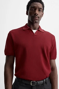 TEXTURED KNIT POLO